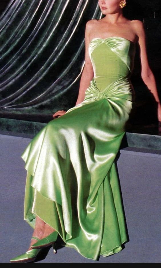 Mermaid Sweetheart Neckline Green Satin Long Prom Dress Evening Dress Formal Dress SD2172
