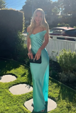 Mermaid Off The Shoulder Yellow Satin Long Evening Dress Prom Dresses SD2063