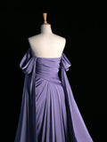 A Line Off The Shoulder Satin Prom Dresses Long Evening Gown Formal Party Dress SD2199