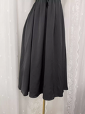 A line Spaghetti Straps Black Vacation Dress Satin Birthday Dresses SD0016