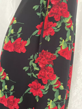 A line Spaghetti Straps Red Rose Travel Vacation Floral Beach Dress Birthday Outfits SD0017
