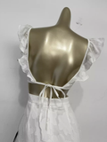 A line V neckline Backless Travel Vacation Lace Beach Dress Long Birthday Dresses SD003