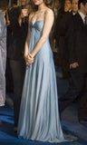 A-Line Sweetheart Blue Satin Long Prom Dresses Formal Evening Dress SD1390