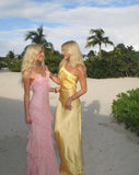 Mermaid Sleeveless Floor Length Long Evening Dress Prom Dresses SD1712