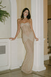 Sheath Sweetheart Sequin Floor Length Champagne Evening Dress Prom Dresses SD1722