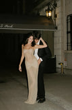 Sheath Sweetheart Sequin Floor Length Champagne Evening Dress Prom Dresses SD1722