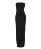 Sheath Strapless Sequin Floor Length Black Evening Dress Prom Dresses SD1723
