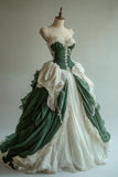Ball Gown Straps Tulle Party Dress Long Prom Dress Lace Evening Dresses SD1761