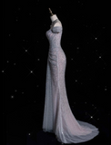 Mermaid Off The Shoulder Sequin Long Prom Dresses Formal Graduation Party Dress Evening Dress SD1915