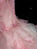 Fashion Ball Gown Strapless Pink Floral Floor Length Evening Dress Prom Dresses SD1920