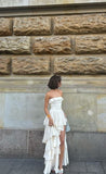 A-Line Strapless Chiffon Long Prom Dresses Formal Evening Dress SD2204