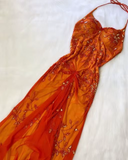 A Line Halter Tulle Long Prom Dresses Formal Evening Dresses SD2712
